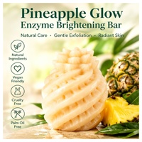 Savon artisanal naturel à l'ananas, éclaircissant, exfoliant, végétalien, au lait de chèvre, hydratant, pour le bain