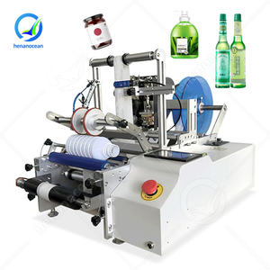 OCEAN Small Semi-Automatic Bench Top High Quality Round Bottle Beer Can Label Machine with Print Date Coder - Product Image 1