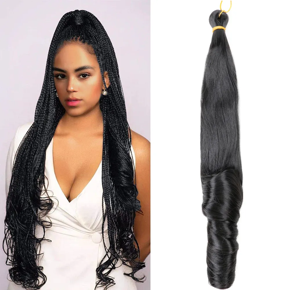 New Arrival Loose Wave Braiding Hair Synthetic Braiding Hair Spiral Curl Hair Extensions Wavy Braids Pony Style