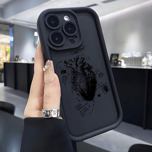 Funda Protectora para Teléfono Móvil con Diseño de Latido de Corazón, Estilo Lente de Cámara, Resistente a Impactos, de TPU, para <span class=keywords><strong>iPhone</strong></span> 12 13 14 15 16 17 18 Pro Max - Product Image 3