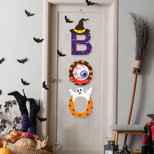 Decoración Espeluznante para Halloween: Sombrero de Bruja con Ojos y Letras BOO, Cortina para Puerta Exterior, Decoración para Jardín y Porche, Cubierta Colgante para Puerta - Product Image 5