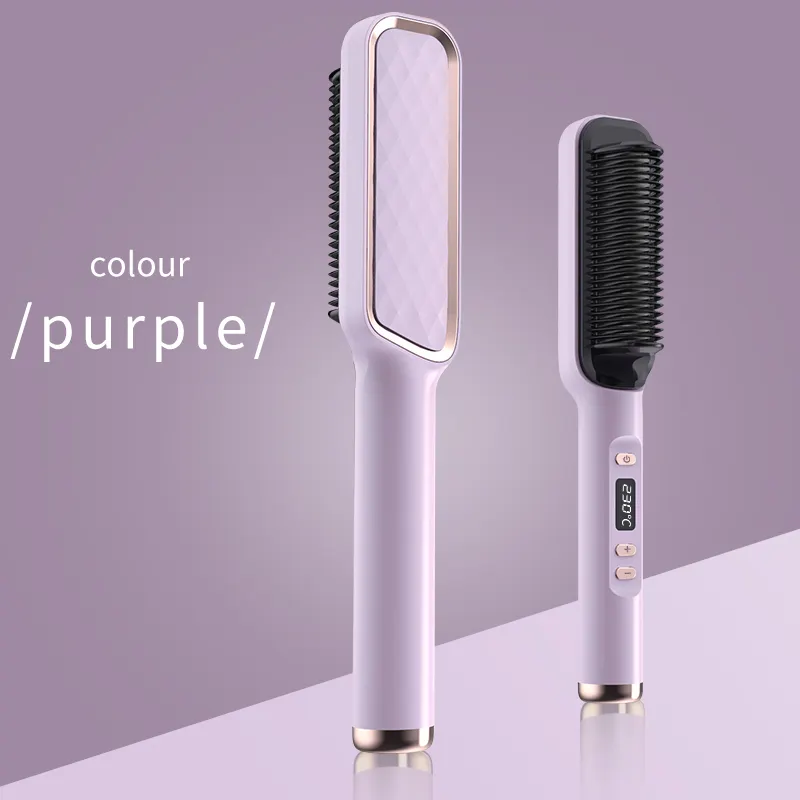 Best private label ionic hair curler and straightening bush 2 in 1 home use hair styling machine for hair curling straighter