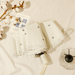 <span class=keywords><strong>Parasol</strong></span> de protection UV en dentelle minimaliste <span class=keywords><strong>Parasol</strong></span> compact et portable à revêtement noir - Product Image 5