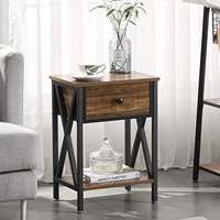 Cadre en bois personnalisé moderne Tables de chevet pour chambre à coucher Table de chevet rustique Tables d'appoint avec tiroir de rangement en bois
