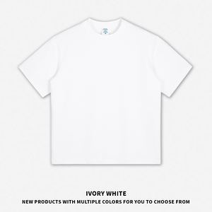 UNIQ Style Same Fabric Heavyweight Graphic Boxy Cropped Fit Tee Men's T-shirts Oversized <b>Tshirt</b> Blank Custom T Shirt for Men - Product Image 5
