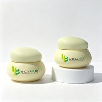 Jars de crème de soin de la peau en plastique PET luxueux et vides avec couvercle à vis pour crème visage, jaune pâle/blanc transparent, tailles 50/100/200 ml