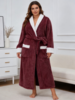 Robes décontractées vintage en tricot polaire 100 % polyester pour femmes grandes tailles, col en V, manches longues, taille élastique, respirantes, automne/printemps