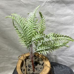 EG-J227 tinggi 48cm 13 garpu daun lateks dekorasi toko kopi dekorasi dalam ruangan luar ruangan daun Persia buatan - Product Image 6