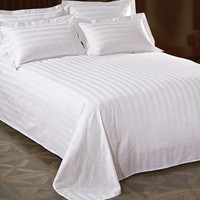 Linge de lit d'hôtel drap de literie tissu couleur blanche 180 - 1000 TC
