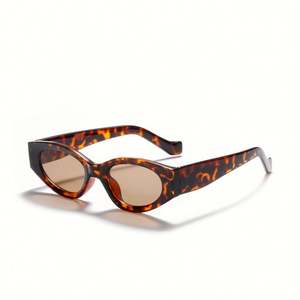 Lunettes de soleil rétro pour femmes 2021, monture petite, couleur bonbon, marron, style œil de chat - Product Image 5