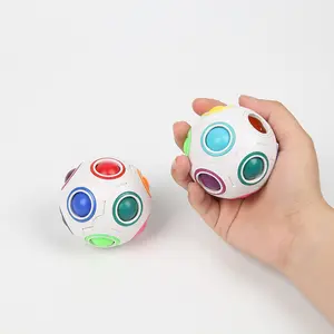 Magic Rainbow Ball Cube Football Creative Smooth Puzzle Children's Stress Relief Fun Stress Reliever Brain Teaser Toys