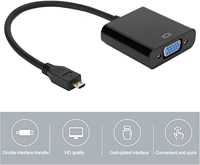 Adaptateur convertisseur vidéo micro HDTV vers VGA mâle vers femelle plaqué or 1080P avec câble audio et câble USB pour ordinateur portable