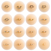 Nouvelle tendance Y2K, piercing de téton factice réutilisable, adhésif en silicone, faux piercing de téton pour femmes