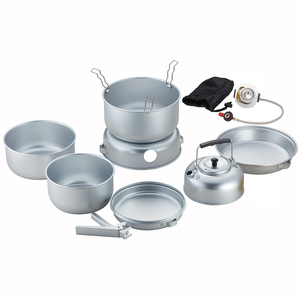 10pcs nhôm cắm trại nấu ăn đặt ngoài trời Trọng lượng nhẹ nhỏ gọn cắm trại <span class=keywords><strong>Cookware</strong></span> <span class=keywords><strong>Set</strong></span> - Product Image 1