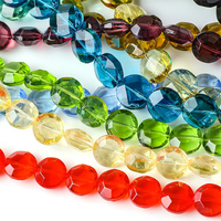 12mm Verre Cristal décoration lustre pièces plat rond perle MH-12866