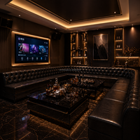 Banquette de restaurant de luxe en bois, canapé capitonné sur mesure, mobilier commercial pour café, bar, salon, hôtel, salle à manger