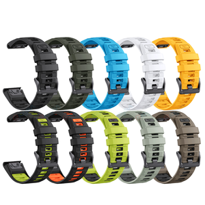 Bracelet de montre en silicone sport 26 mm pour Garmin Fenix E8 47 mm/51 mm/7/7X/6/6X/Epix Pro/<span class=keywords><strong>Enduro</strong></span> <span class=keywords><strong>3</strong></span>, libération rapide, respirant - Product Image 1