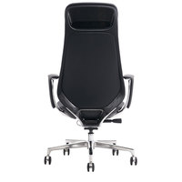 Chaise de bureau ergonomique de luxe avec pied en aluminium pour directeur exécutif moderne et pivotant en cuir véritable