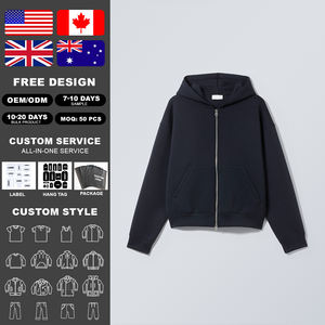 Sweat à capuche zippé pour homme KingSen, 100 % coton de haute qualité, en tissu French Terry, design décontracté - Product Image 2