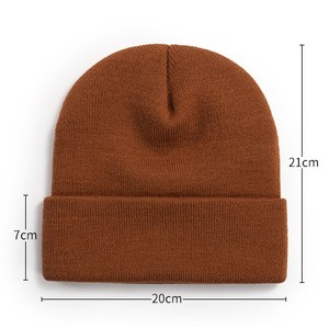 Bonnet pliable en tricot côtelé acrylique uni pour l'hiver, avec logo personnalisé - Product Image 3