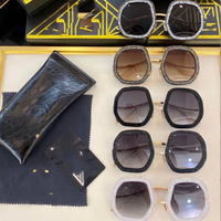 Lunettes de soleil pour femmes, marque de diamant, lunettes de soleil graduelles pour dames, lunettes de soleil pour femmes avec strass