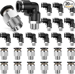 Coude mâle PNEUMATIQUE d'USINE 3/8 pouces Tube OD x 1/4 pouces filetage NPT <span class=keywords><strong>90</strong></span> pousser pour connecter les raccords PL-3/8-N2 - Product Image 1