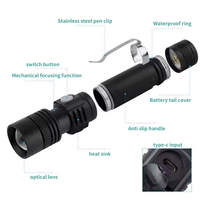 Prix d'usine super lumineux haute puissance longue portée puissant rechargeable Zoomable petit t6 lampes de poche led torches lampe de poche
