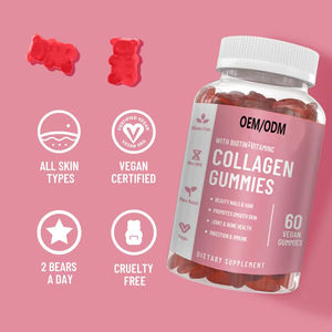 Precio de fábrica Colágeno <span class=keywords><strong>Gummy</strong></span> Fresa Sabor Colágeno Gummies Con Biotina Vitamina C Para Cabello Piel Uñas - Product Image 2