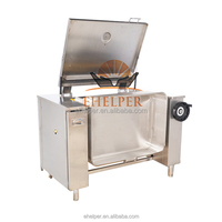 Marmite de cuisson industrielle inclinable grande capacité 150L-320L, électrique ou à gaz, en acier inoxydable, facile à nettoyer