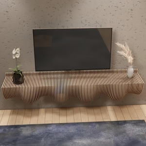 Étagère décorative flottante en bois de luxe ML-WD042, qualité stable pour chambre, entrée, café, manoir - Product Image 3