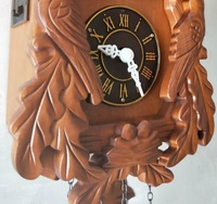 Horloge à coucou standard en quartz, modèle Maison de la Forêt Noire, avec affichage à aiguilles et train en mouvement, pour salon, avec musique du coucou, EN 48110 QMT