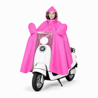 Housse de pluie imperméable surdimensionnée pour scooter avec visière transparente, fenêtre pour phare, poches pour rétroviseurs, imperméable pour motards