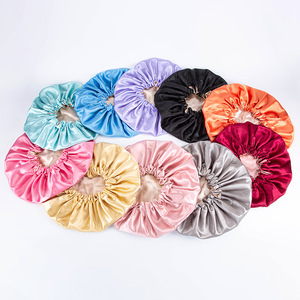 Gorro de Dormir Reversible Ajustable de Satén 30x28cm para Mujer, Gorro de Ducha de Color Sólido, Gorro de Cocina Antiaceite para el Cabello - Product Image 2