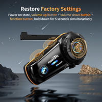Fodsports helm sepeda motor FX8 Pro, 2Km 10 pengendara Full Duplex dengan Headset interkom bluetooth untuk sepeda motor V2.1 kontrol App