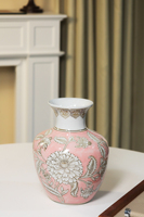 Nouveaux vases en porcelaine de style chinois Art Déco élégants et frais en jaune vert et rose pour la décoration de la maison
