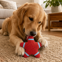 Jouet pour chien en latex qui couine en forme d'étoile de mer, jouet à mâcher rouge en forme d'étoile pour le nettoyage des dents des chiens de petite et moyenne taille