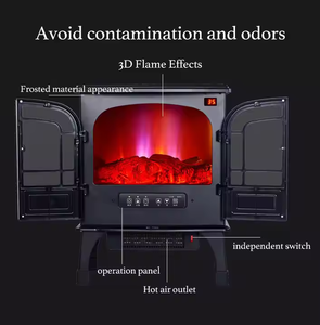 <span class=keywords><strong>Cheminée</strong></span> électrique chauffante de style européen, flamme simulée, télécommande intelligente, souffleur d'air chaud, 2000W, 11-20m, vente en gros d'usine - Product Image 6