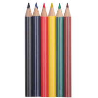 6 mini crayons de couleur en bois, corps rond, finition brillante, couleurs vives non toxiques, cadeau de fête pour enfants, logo personnalisé OEM, vente en gros