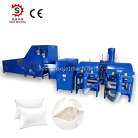 Ligne de fabrication de coussins en fibres creuses conjuguées entièrement automatique, motorisée par PLC, capacité de 350 coussins/heure, marque Sojet, 19-23 kW