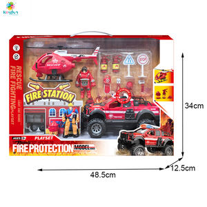 Ensemble de pompiers militaires lumineux et musicaux, camion de pompiers, hélicoptère, figurines d'action, jouet en plastique, équipement de combat de simulation, garçons - Product Image 6