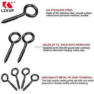 Ganci a Occhio Robusti da 5 Pollici, Viti a Occhio Grandi in Acciaio Inossidabile, Ganci a Vite Neri Antiruggine per Appendere - Product Image 5