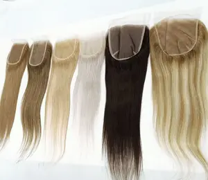 Haute densité 5x5 5x6 6x6 système d'intégration de maille de cheveux humains bruts intégration de cheveux de maille de fermeture de dentelle hd pour les femmes blanches