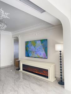 1-2 Meter TV-Schrank aus Massivholz mit Heizkamin und simulierter Flamme im französischen Stil für Villa & Wohnmöbel für den Einsatz in Apartments - Product Image 3