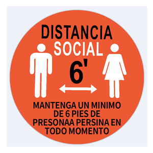 Pegatinas de advertencia para suelos personalizadas, antideslizantes, de precaución, para suelos mojados, autoadhesivas, de vinilo, para distanciamiento social, etiquetas de advertencia de seguridad para suelos. - Product Image 1