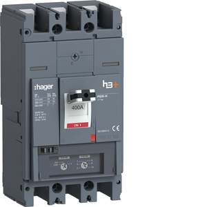 HHW400DR ปรับแต่งได้ด้วยเซอร์กิตเบรกเกอร์แบบหล่อขึ้นรูป Hagers รุ่น h3+ P630 TM 3P 400A 25kA - Product Image 1