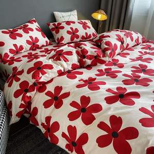 Parure de lit 4 pièces 100% coton pur, drap et housse de couette doux, vente en gros directe d'usine, promotion du Nouvel An - Product Image 2