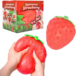 Jouet anti-stress en caoutchouc souple en forme de grande fraise, à remontée lente, pour enfants, cadeau d'anniversaire pour fille - Product Image 1