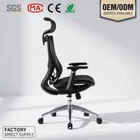 Chaise de bureau ergonomique à dossier haut en maille, pivotante, pour ordinateur, avec appui-tête et accoudoirs