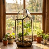Dôme en verre transparent personnalisé, style artistique décoratif, récipient en verre pour bonsaï, vase à plantes, vase de présentation sur table