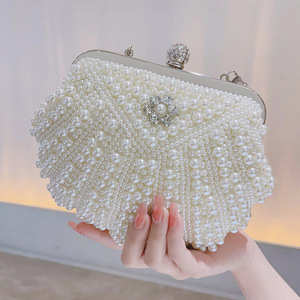 Bolsos de mano metálicos elegantes al por mayor con marco de metal y cuentas, bolsos de noche para fiesta, carteras de diamantes de imitación para mujer - Product Image 2